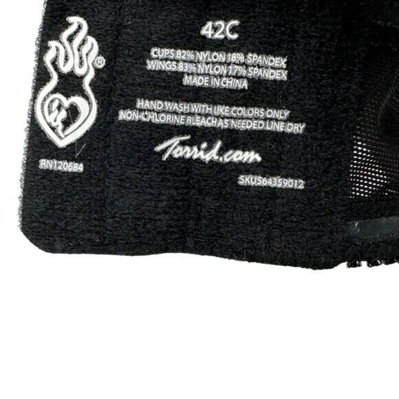 Torrid 42C Strapless Bra Black Underwire Classic Mesh Sides Smoothing Plus Size - Picture 5 of 8